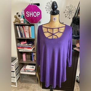 New women’s purple blouse with front design sizes small thru large